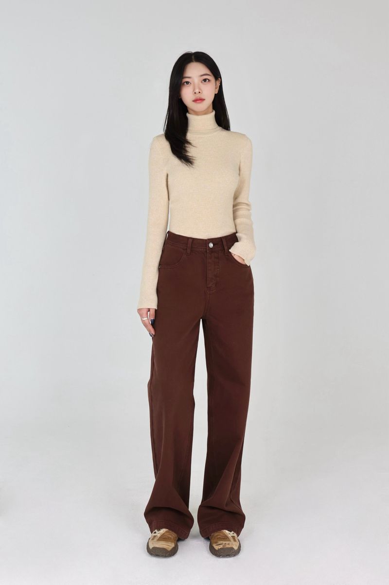 CLOUD FLEECE MAHOGANY COLOR DYEING STRAIGHT DENIM code 26029