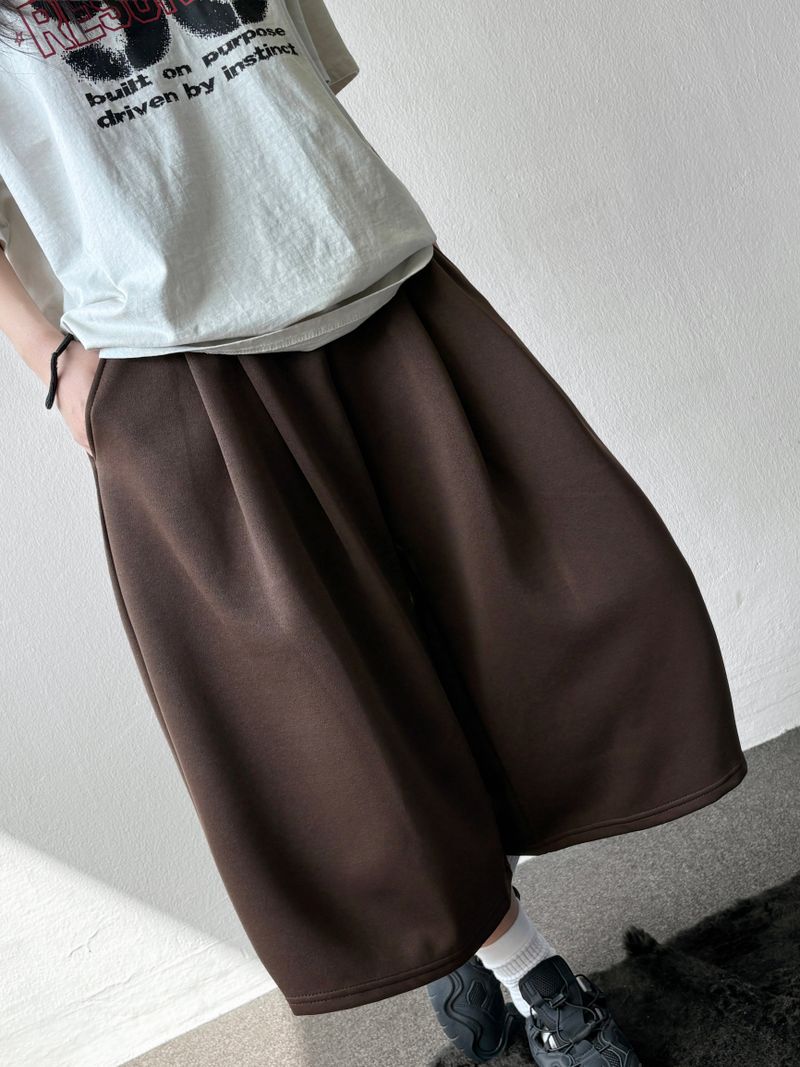 Ice-Knowing Side/Back Pintuck Balloon Bermuda Shorts 4color