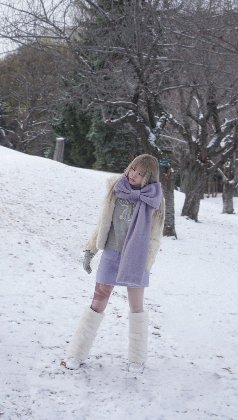 Ribbon Muffler_Fairy violet