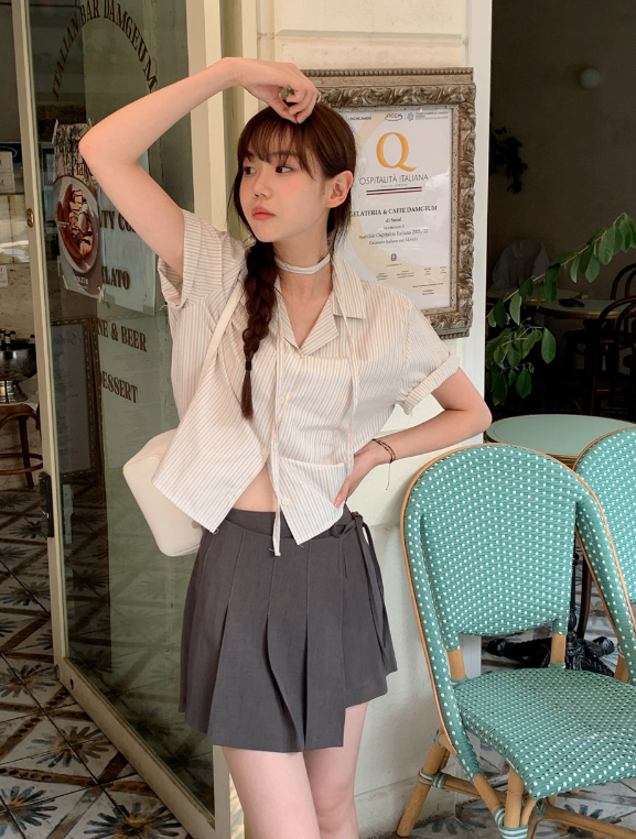 SHOPPERLAND(ショッパーランド)の「Summer Linen Pleated Ribbon Skirt Pants (3color)(Pants)」