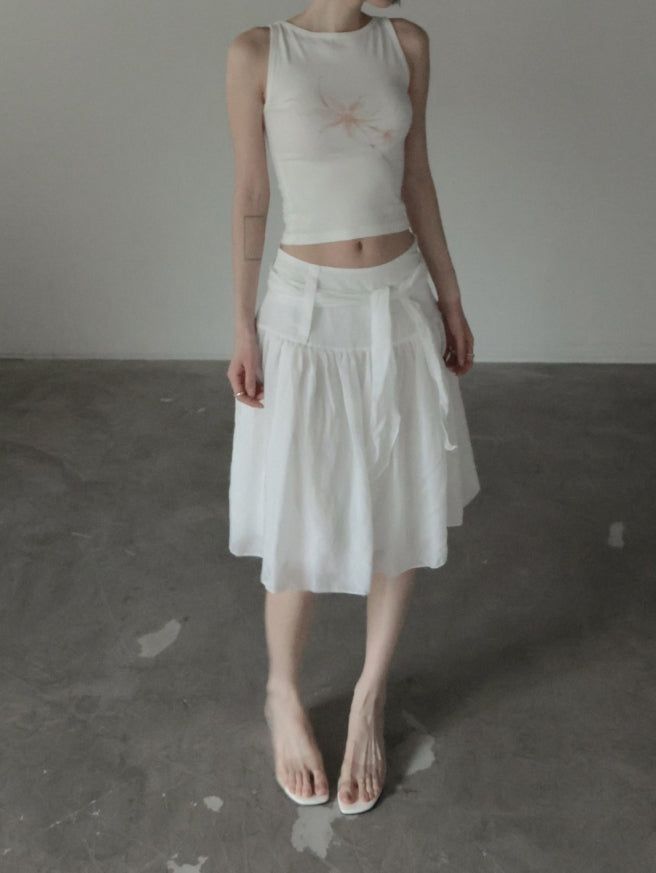 Fiel Knot Flare Midi Skirt