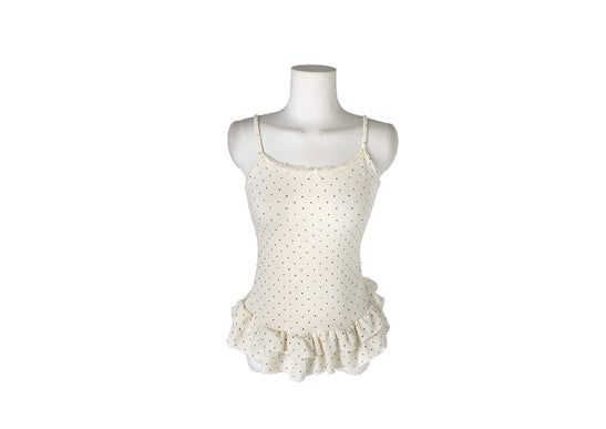 Gren Dot Frill Cardigan Sleeveless Set