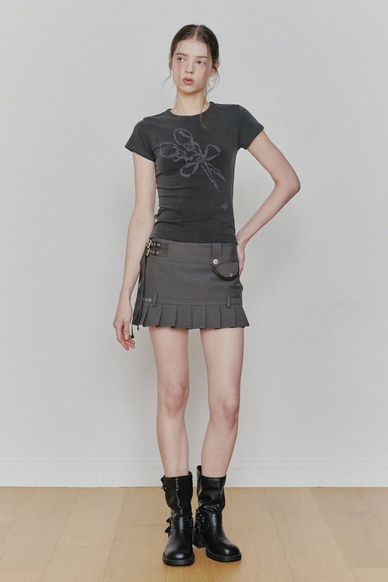 FRAGILE GRAPHIC TEE charcoal