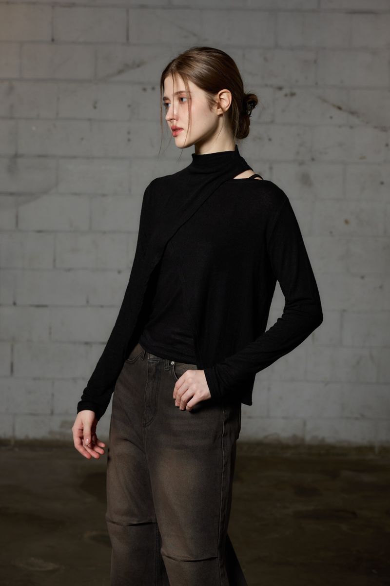ARE WOOL LONG SLEEVE SET / BLACK