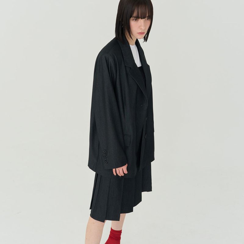 OVERFIT UNBAL SINGLE JACKET (BLACK)