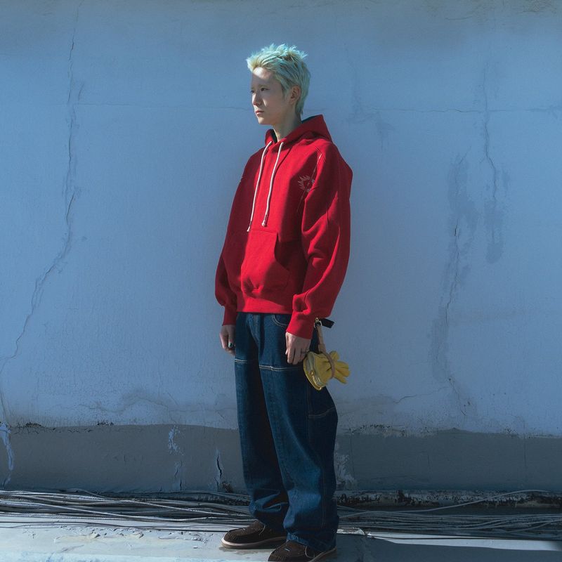 Regular tapered denim pants / Classic blue