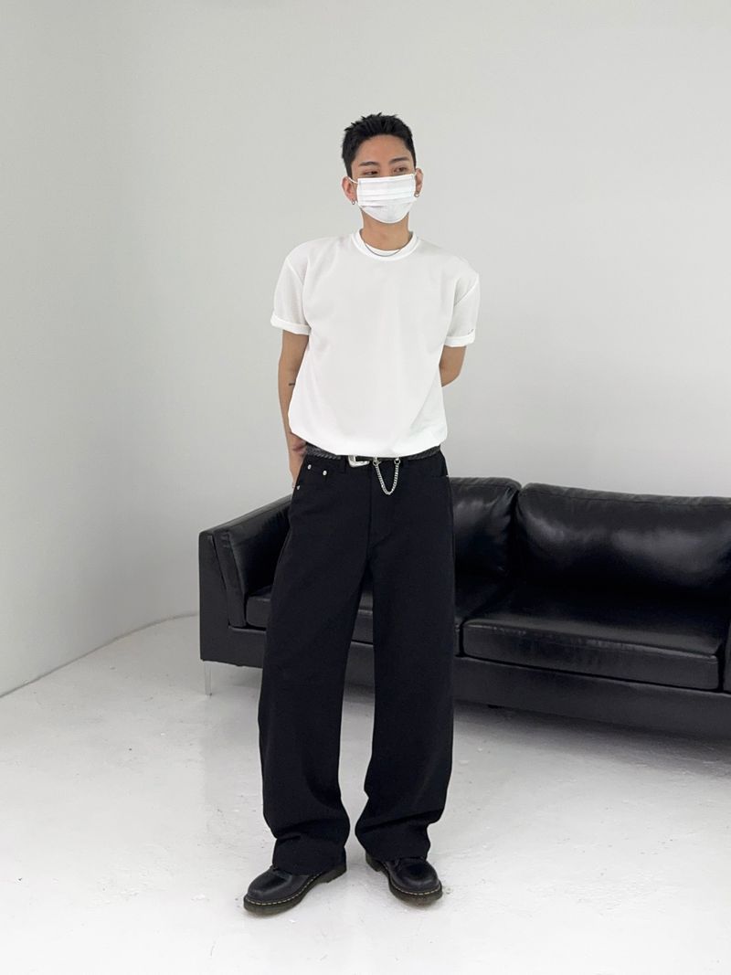 RO Relaxed Semi-Wide Cotton Pants (2C)