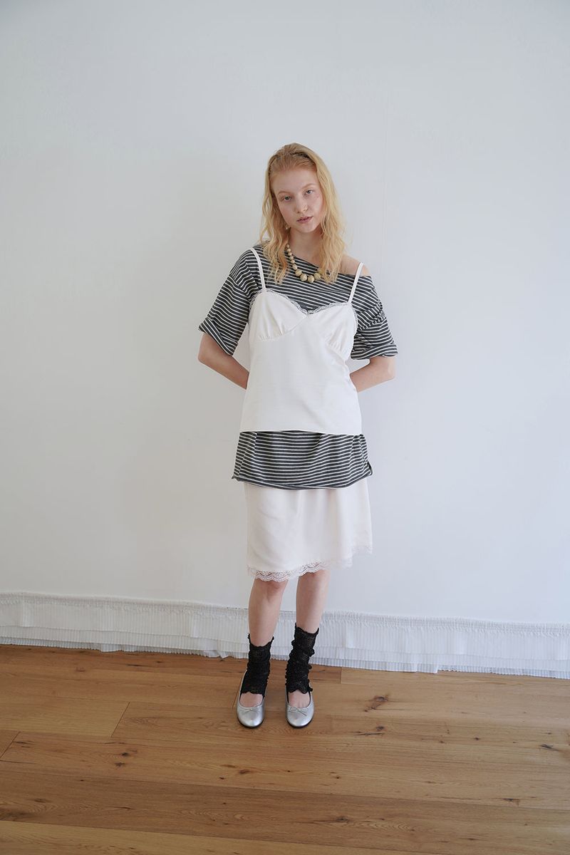 Satin midi skirt_ivory