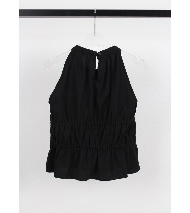 HALTER SHIRRING BLOUSE