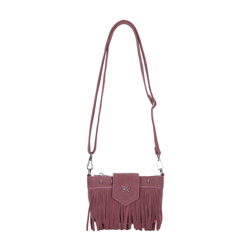 PINK PINEAPPLE（ピンクパイナップル）の「TASSEL SUEDE RIBBON CROSS BAG（Bags）」