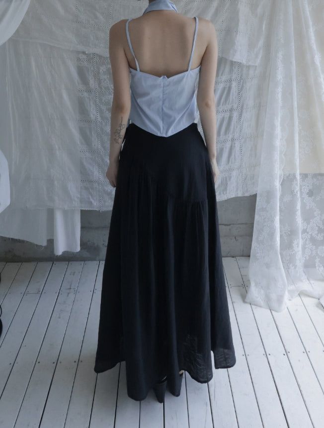 Sella Shirred Flare Long Skirt