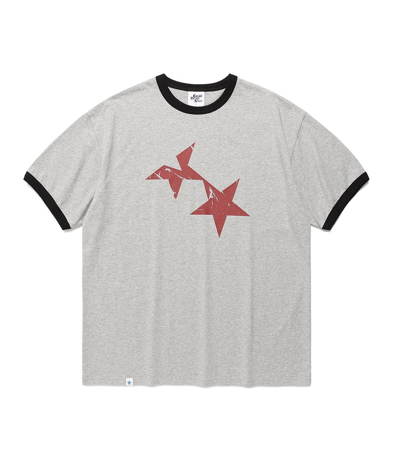 cavish（カビシ）の「ツインスターリンガーSS Tシャツ グレー(CV2FMUT549A)（トップス）」