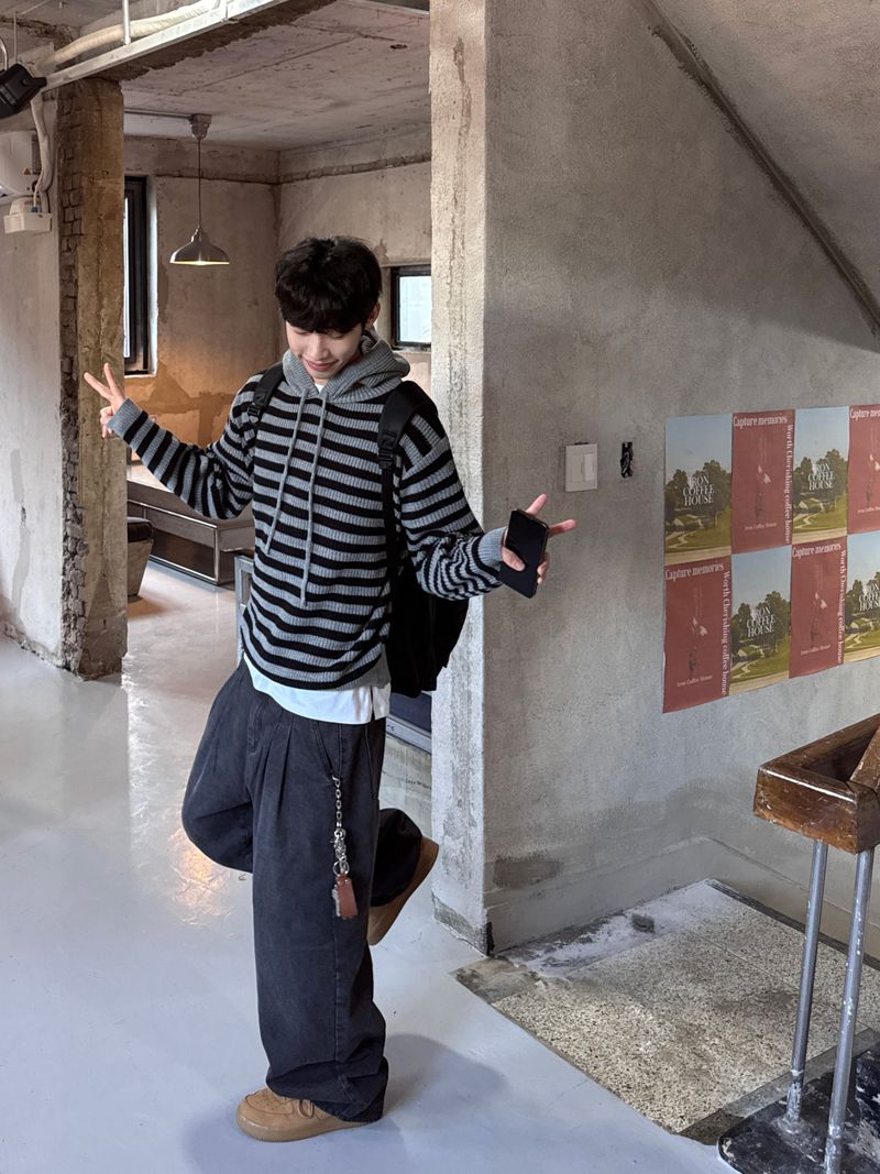 Rush Striped Hooded Knit (3 Colors)