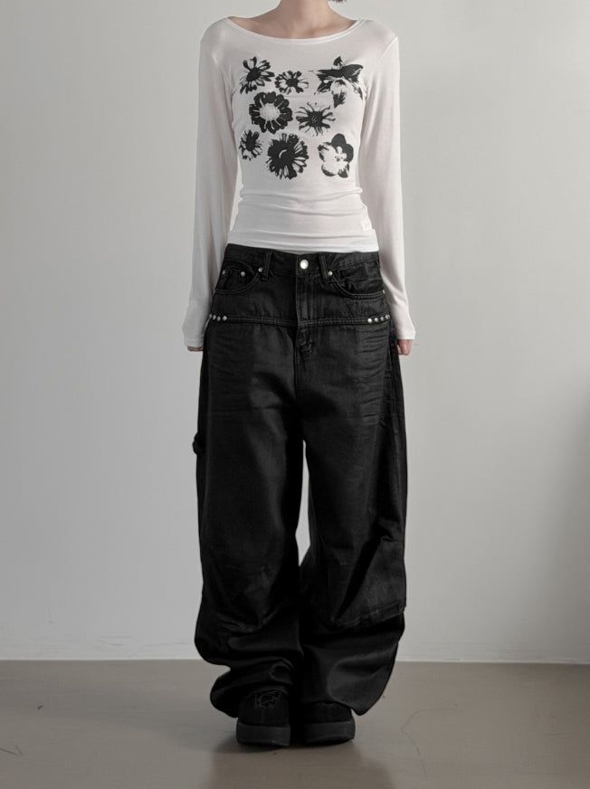 Press Flower Boat Neck Tee