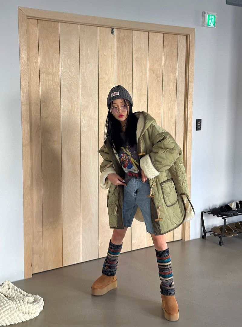 Delight-J（ディライトジェイ）の「a quilted padded jacket with wool（Jackets/Outerwear）」