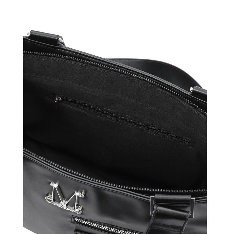 NOVEN ONE SIDE STRAP DOUBLE POCKET LEATHER SHOULDER BAG