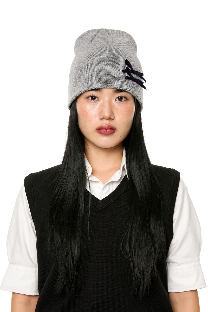 YONOSE（ヨノセ）の「MINI RIBBON BEANIE / GREY（Hats）」