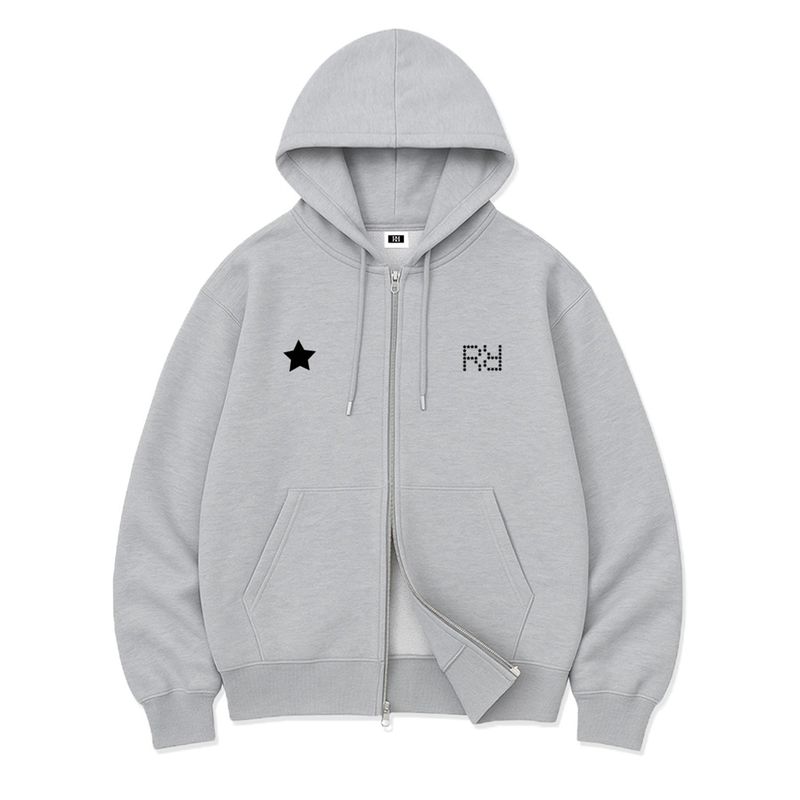 STAR GRID POINT OVER FIT 2-WAY ZIP-UP (2color)