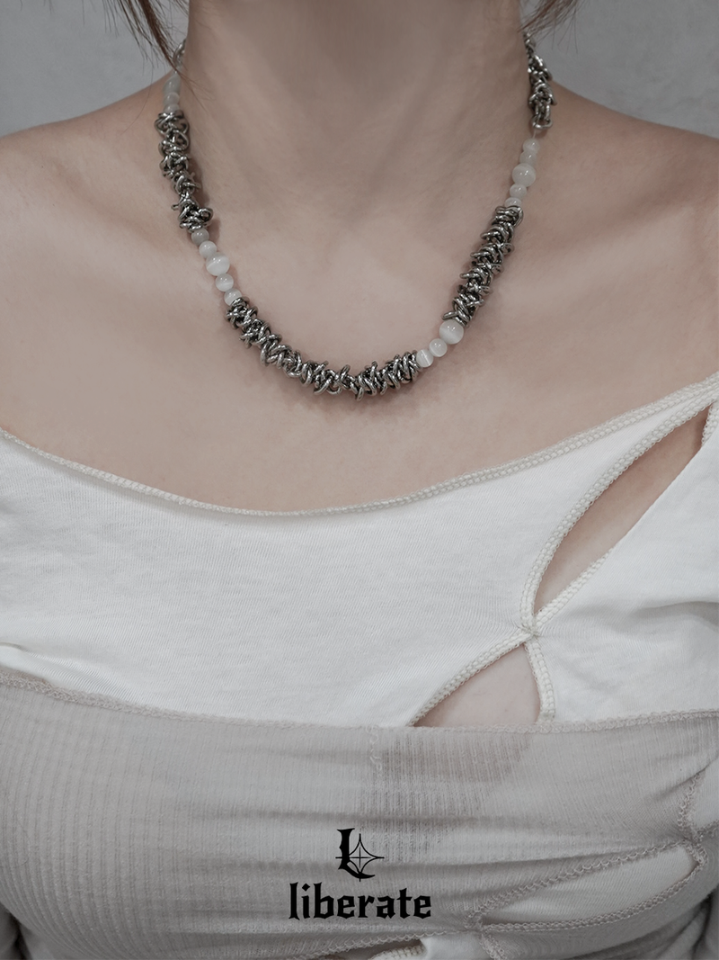 [S.Steel] Twisted Chain Necklace