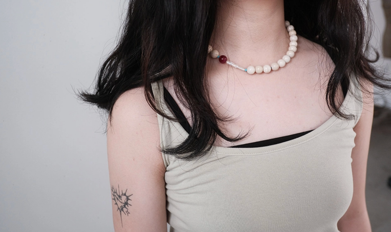 red ball necklace