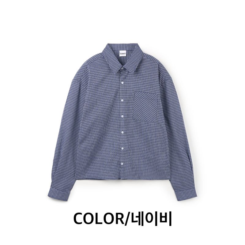 Cropped check shirt 2COLOR