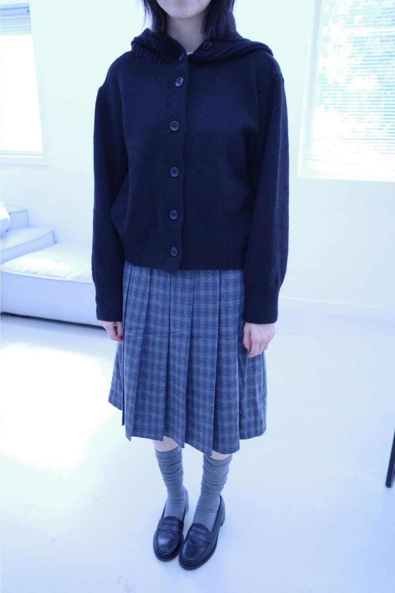 Hose check pleats midi sk (2color)