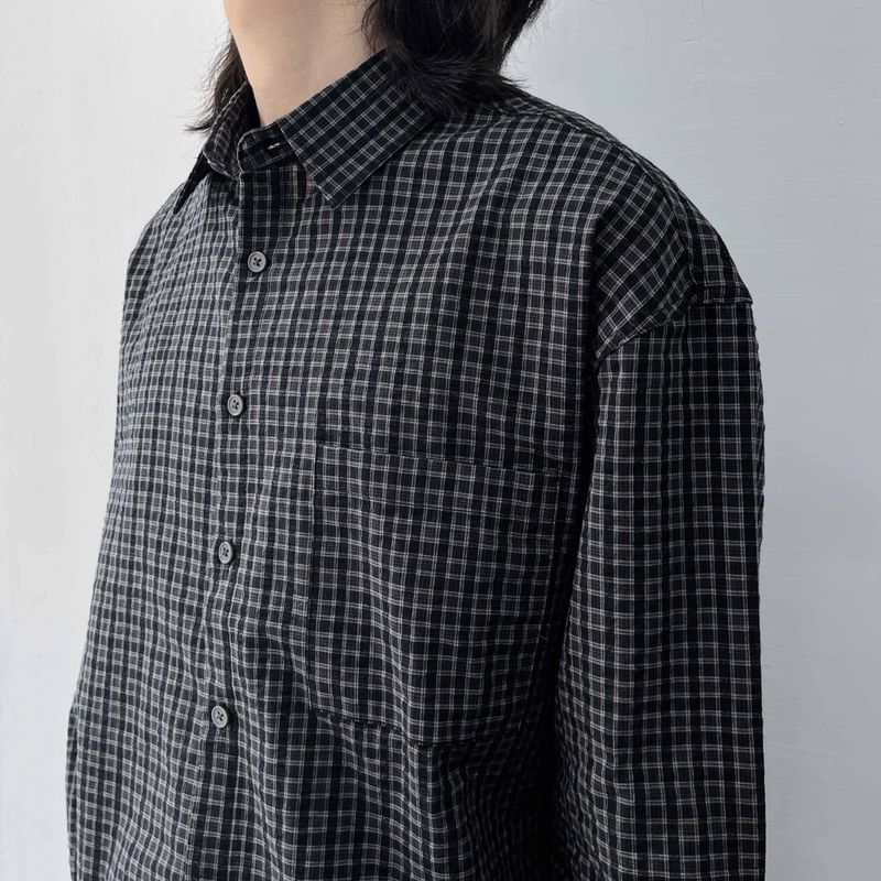 Relaxed Pocketless Check Shirt