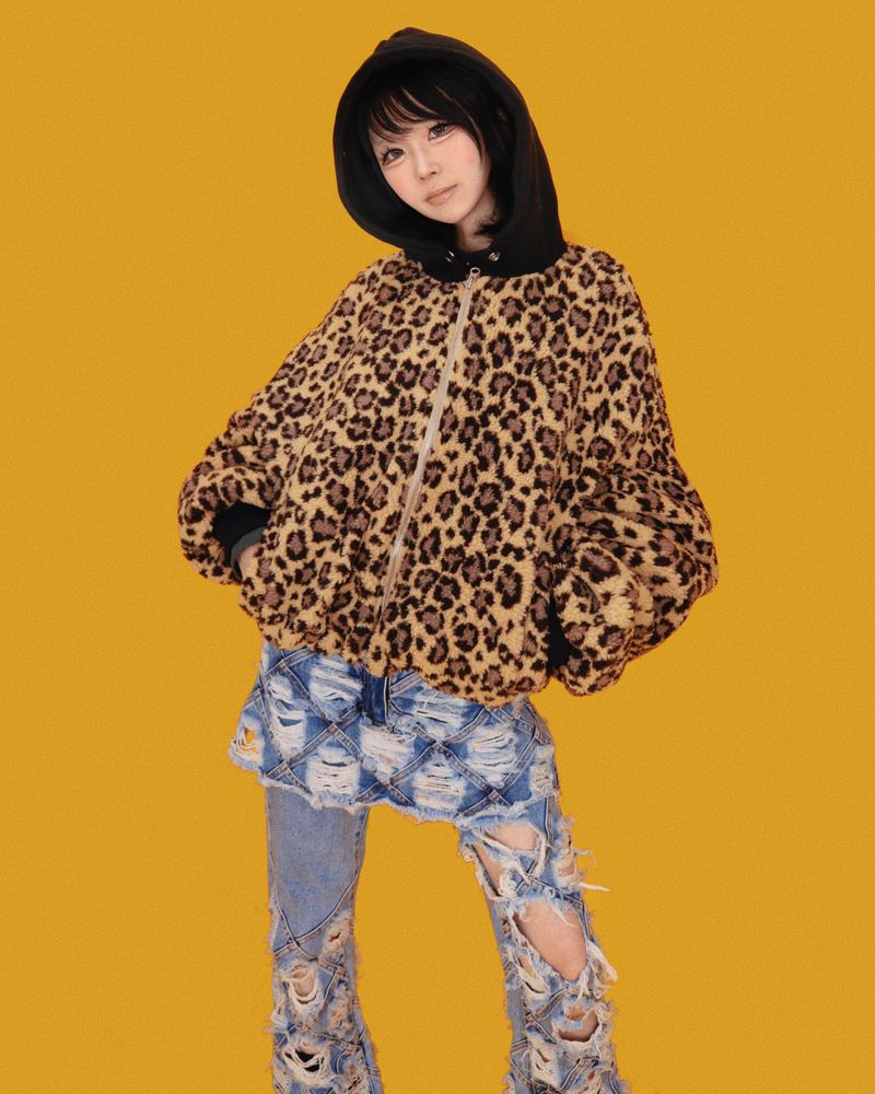 pop leopard hood Jumper (누빔/2color)
