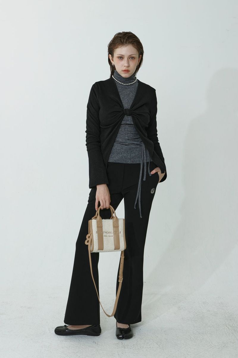 FLARE SPAN FLEECE-LINED PANTS_BLACK