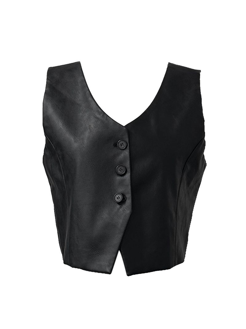 matte chic leather vest