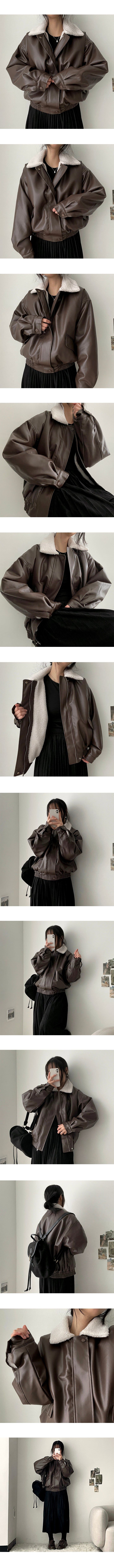 Evil Aubang Wool Collar Leather Jumper