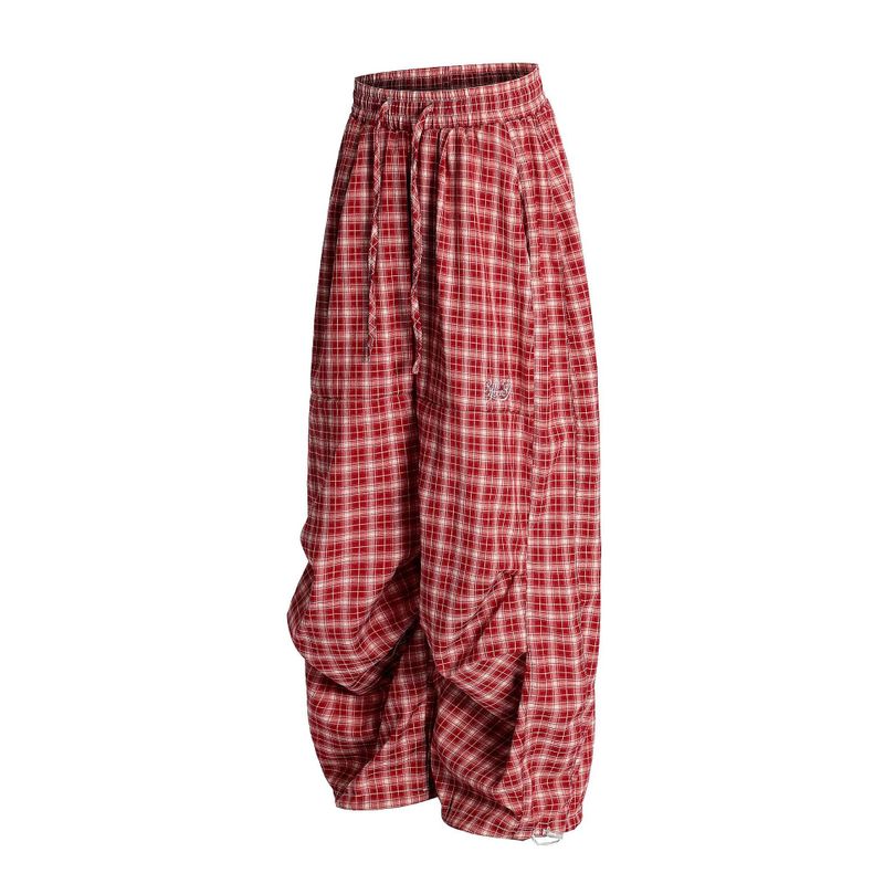 Check Balloon Shirring Pants 232008614
