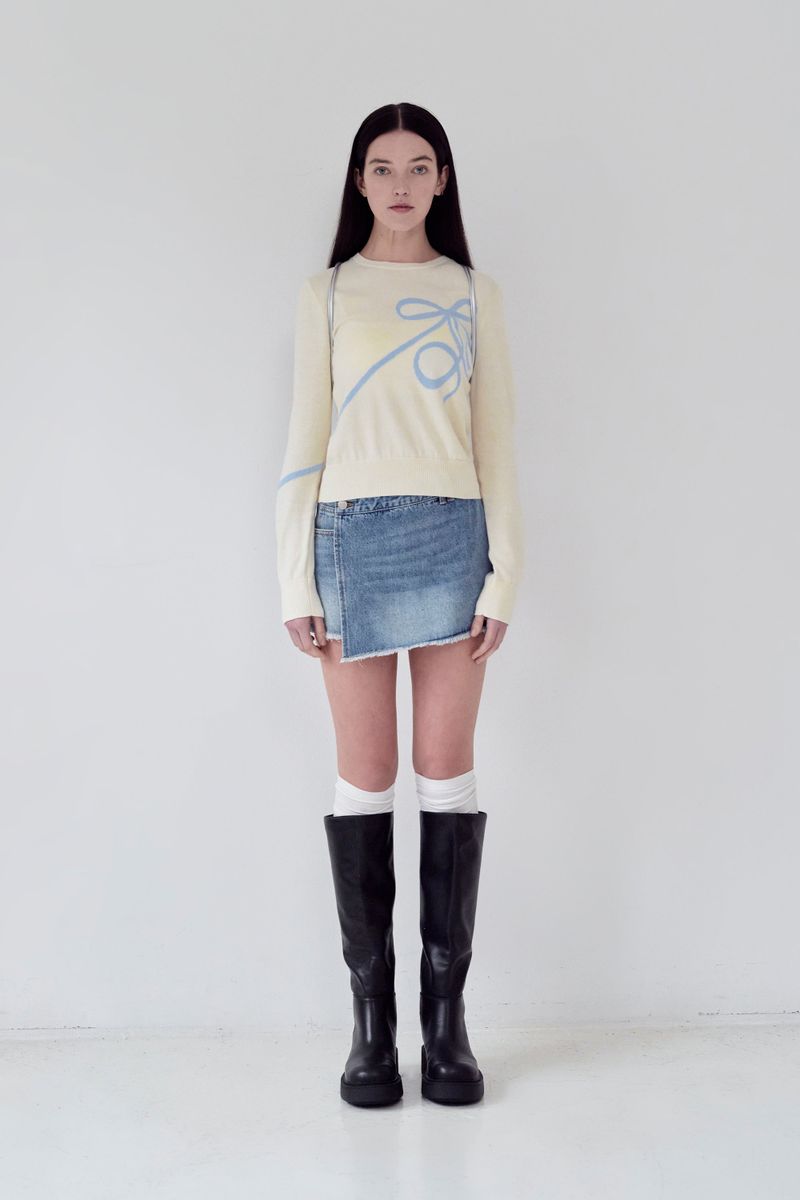 KIRSH PLAIN RIBBON CHERRY KNIT [IVORY]