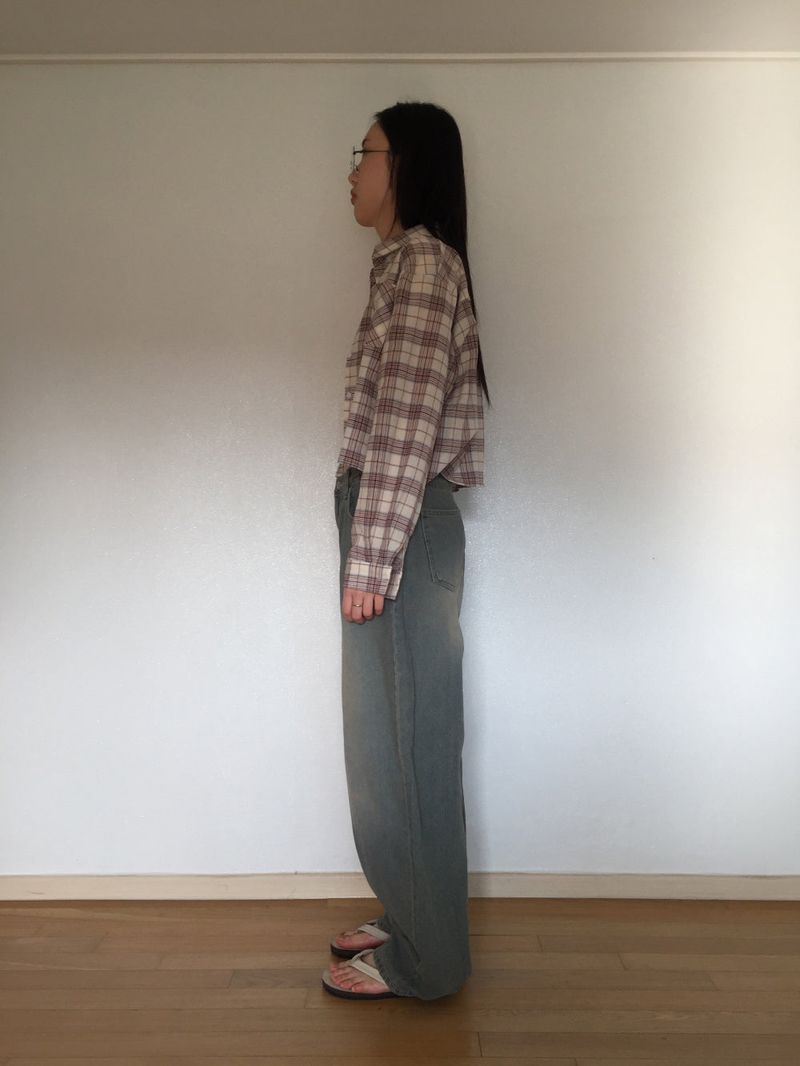 Check crop shirt (2 colors)