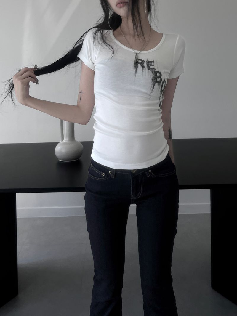 spray print short sleeves (3color)