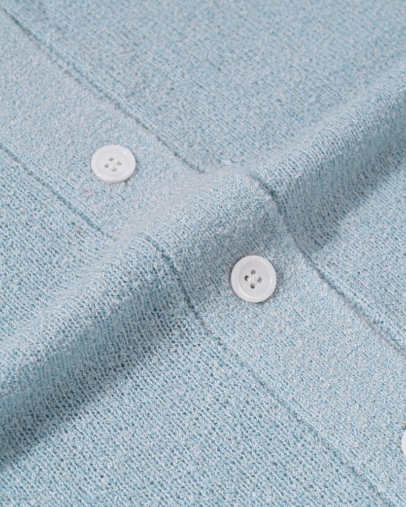 Bluema Bouclé Collar Short Sleeve Cardigan