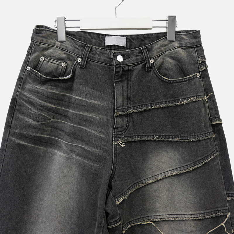 Unbalanced Cutting Denim Pants