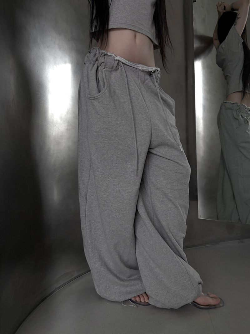 low-rise ring pants (2color)