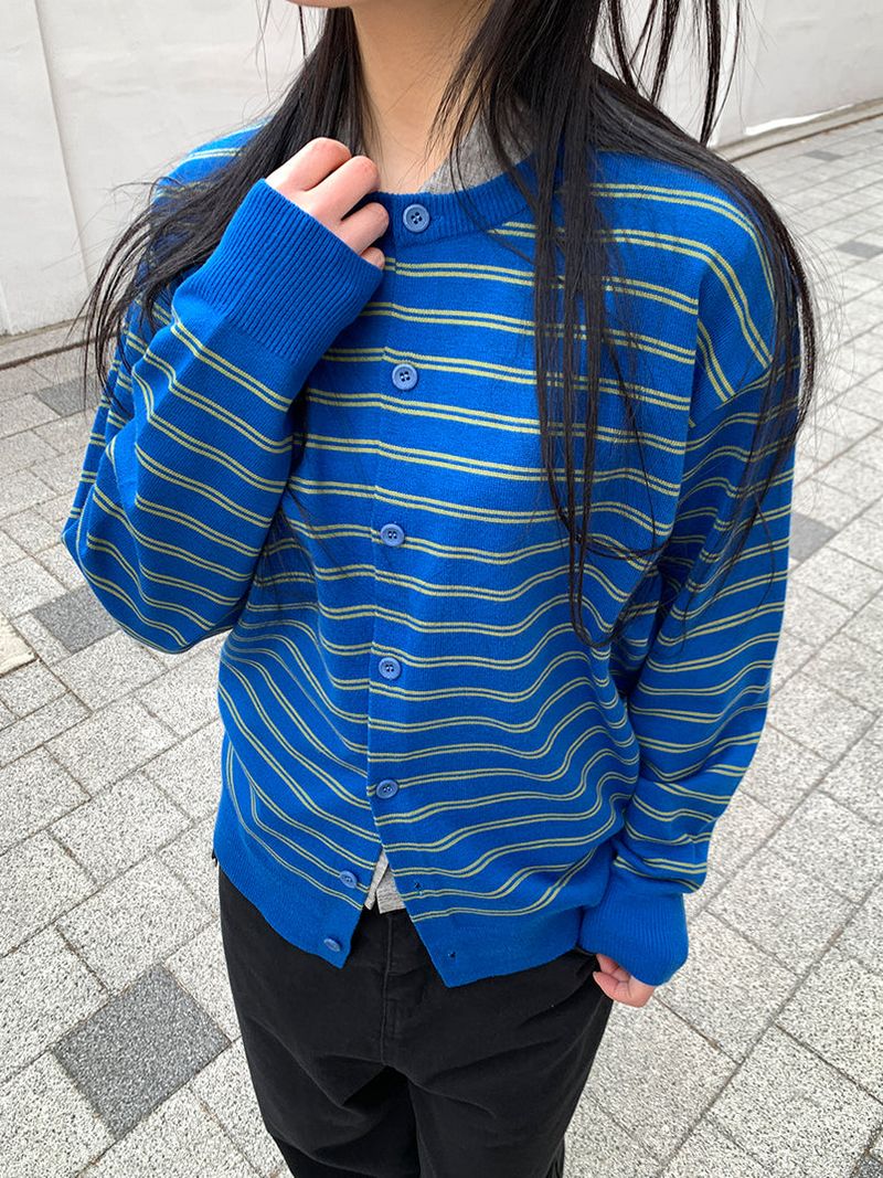 SS STRIPE CARDIGAN (3C)