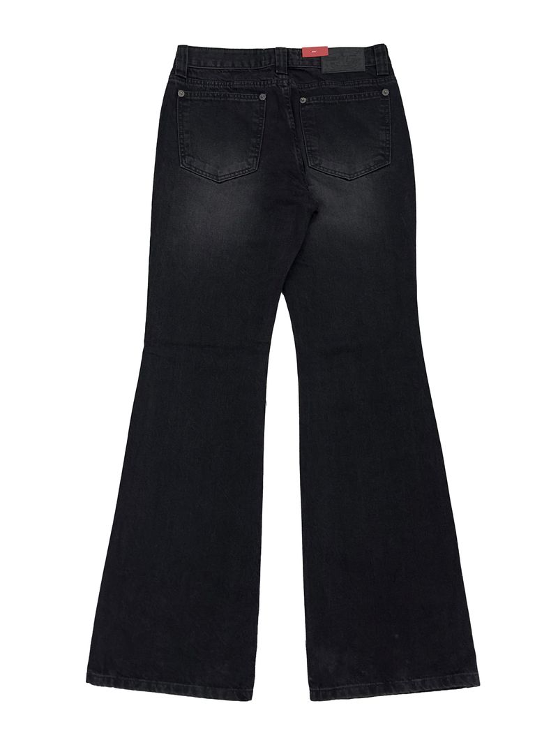 dark semi low-rise bootcut denim
