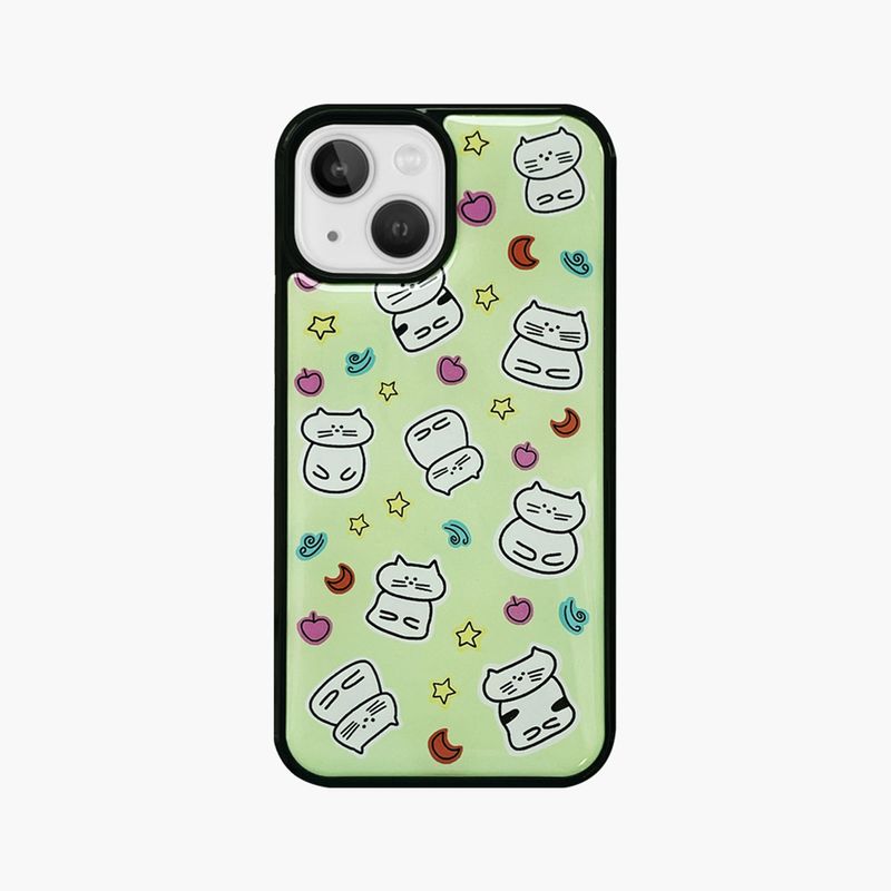 Ohyeah Nice Sohot（オナッソ）の「キャットワールドライトグリーンエポキシフォンケース（スマホグッズ/小物）」