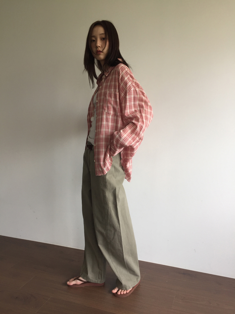 Lazy Log Check Shirt (2color)