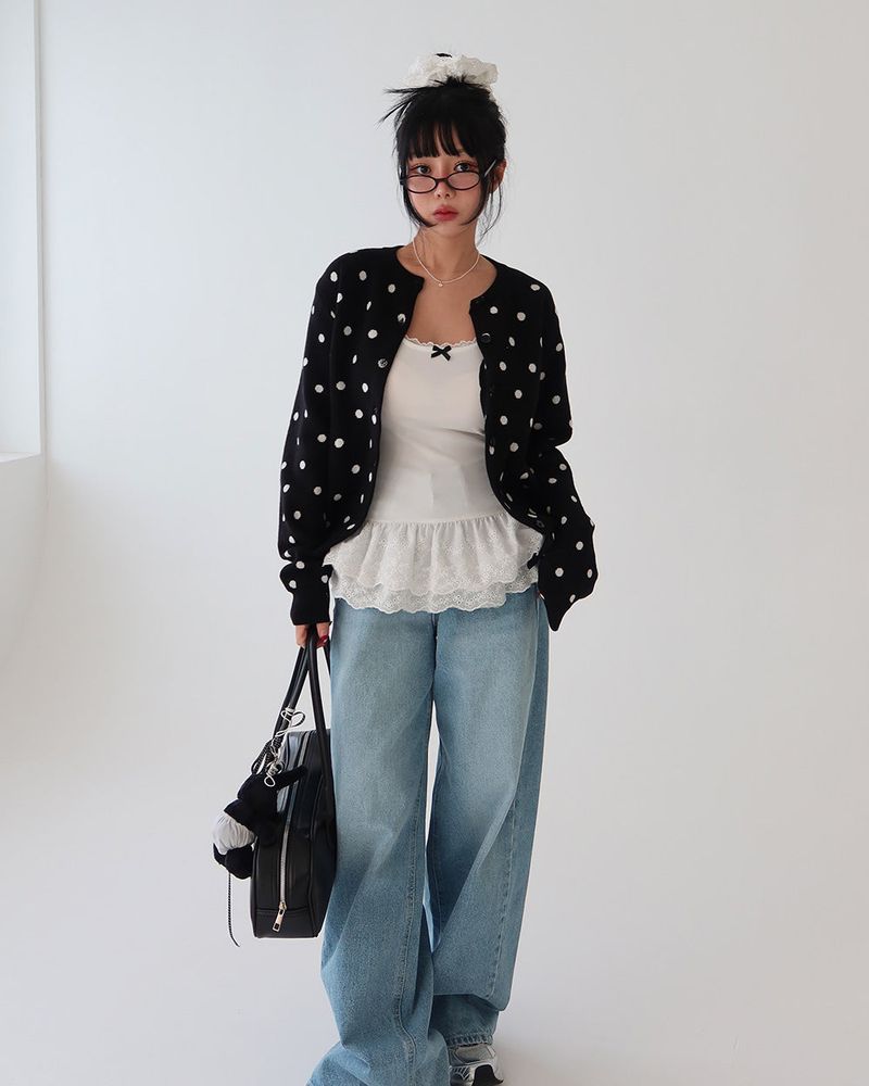 Dot dot basic cardigan