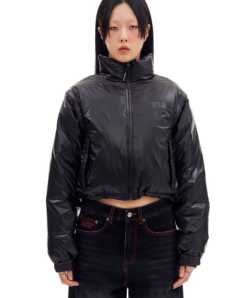 ARCHIVE BOLD(アーカイブボールド)の「939 DETACHABLE CROP DOWN JACKET (BLACK)(Jackets/Outerwear)」