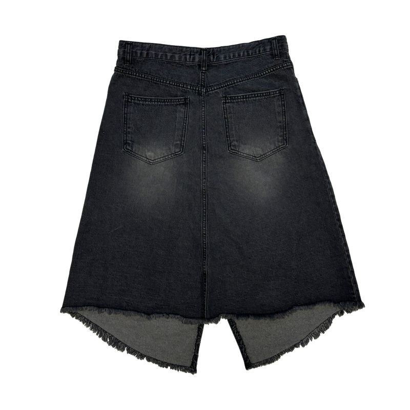 Maxi wrap denim skirt