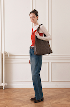 Heather Big Hobo Bag Brown