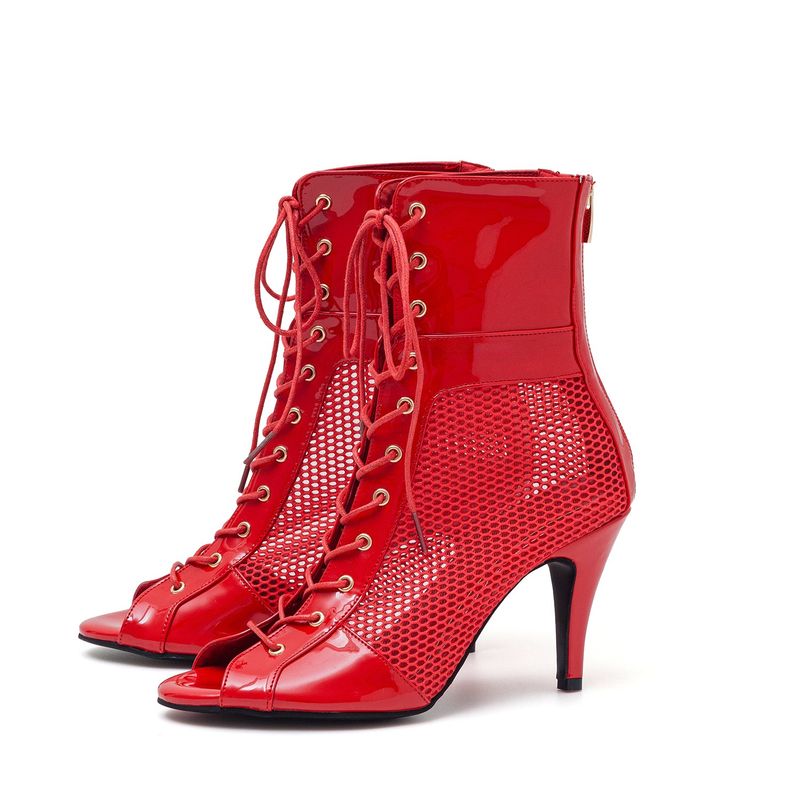 Mesh Open Toe Heel(Red)