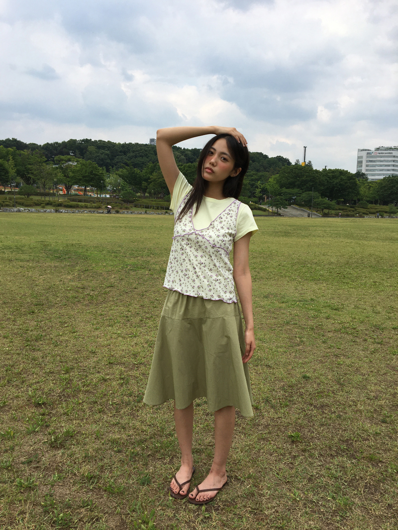 Tilt strap midi skirt (3color)