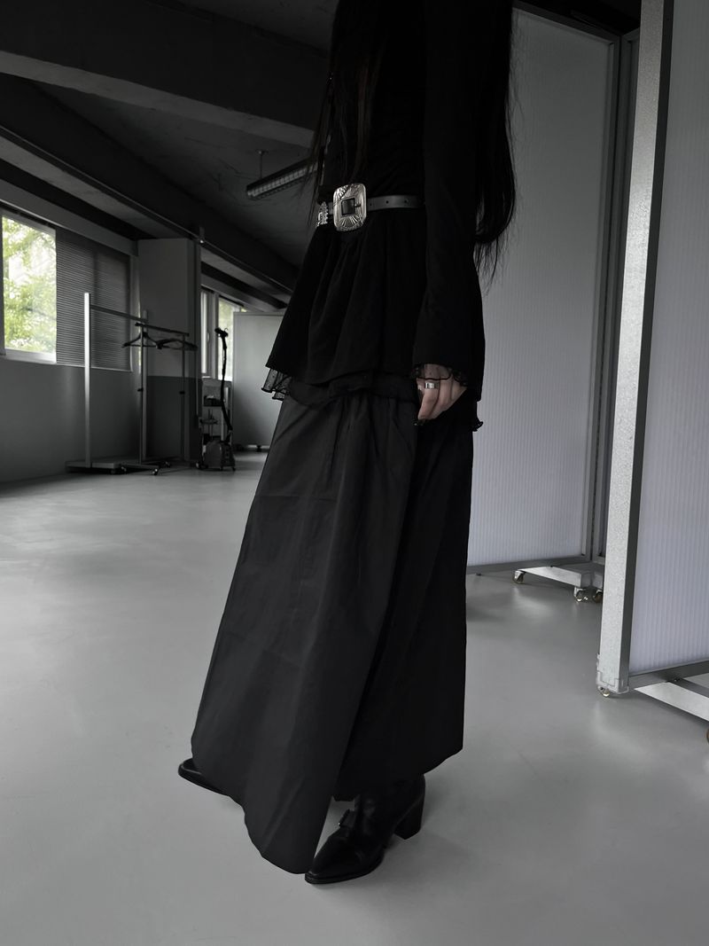 gather balloon long skirt (3color)