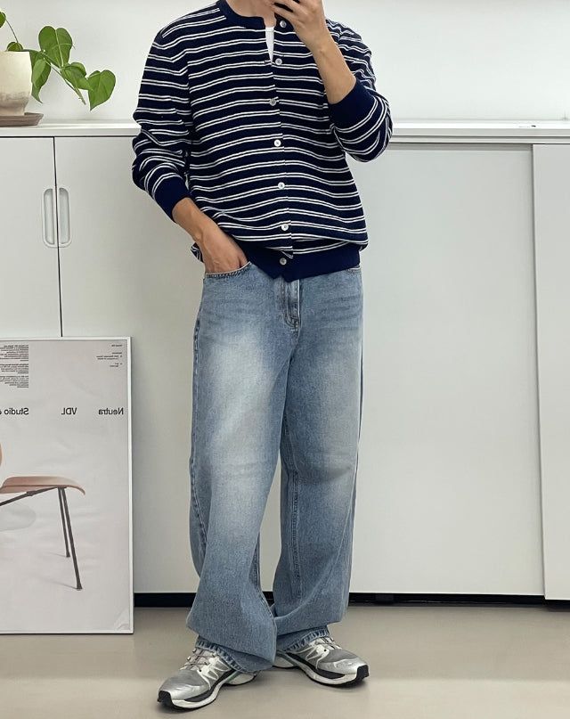 Tess Round Stripe Cardigan